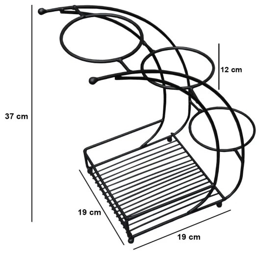 Virágtartó 37x19 cm fekete/fém