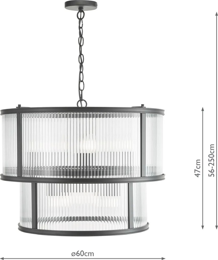 Dar Lighting glamour modern függeszték bianka matt fekete darbia0622