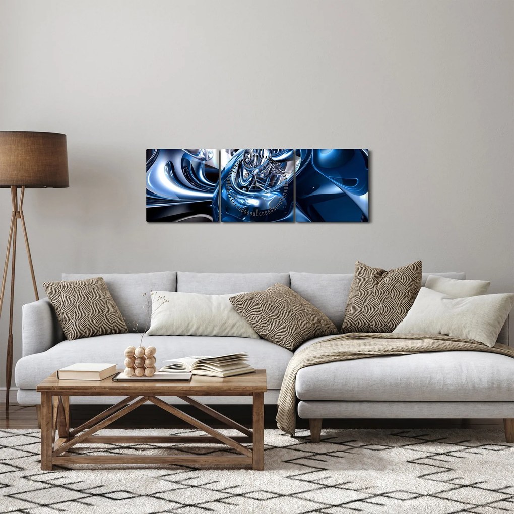 Absztrakció kép - körök (órával) (90x30 cm)
