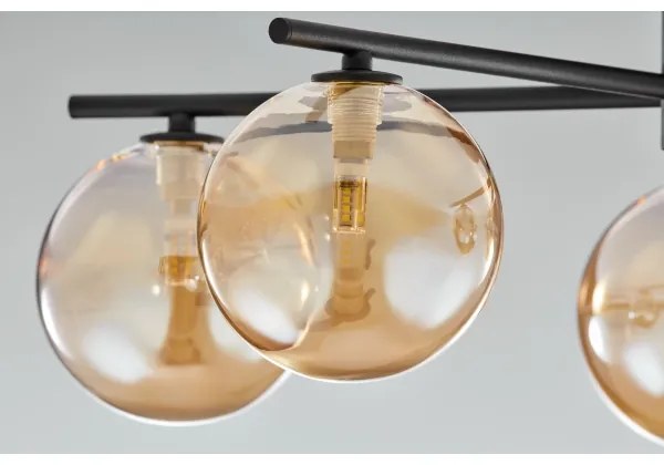 Jupiter 2047 - Felületre szerelhető csillár PRATO 5xG9/10W/230V fekete/bézs