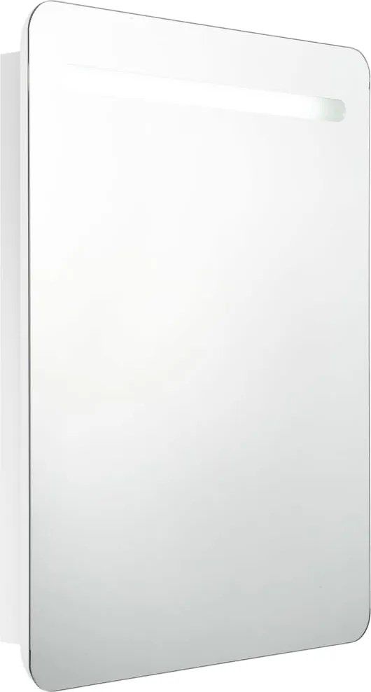 vidaXL fényes fehér LED-es tükrös fürdőszobaszekrény 60 x 11 x 80 cm