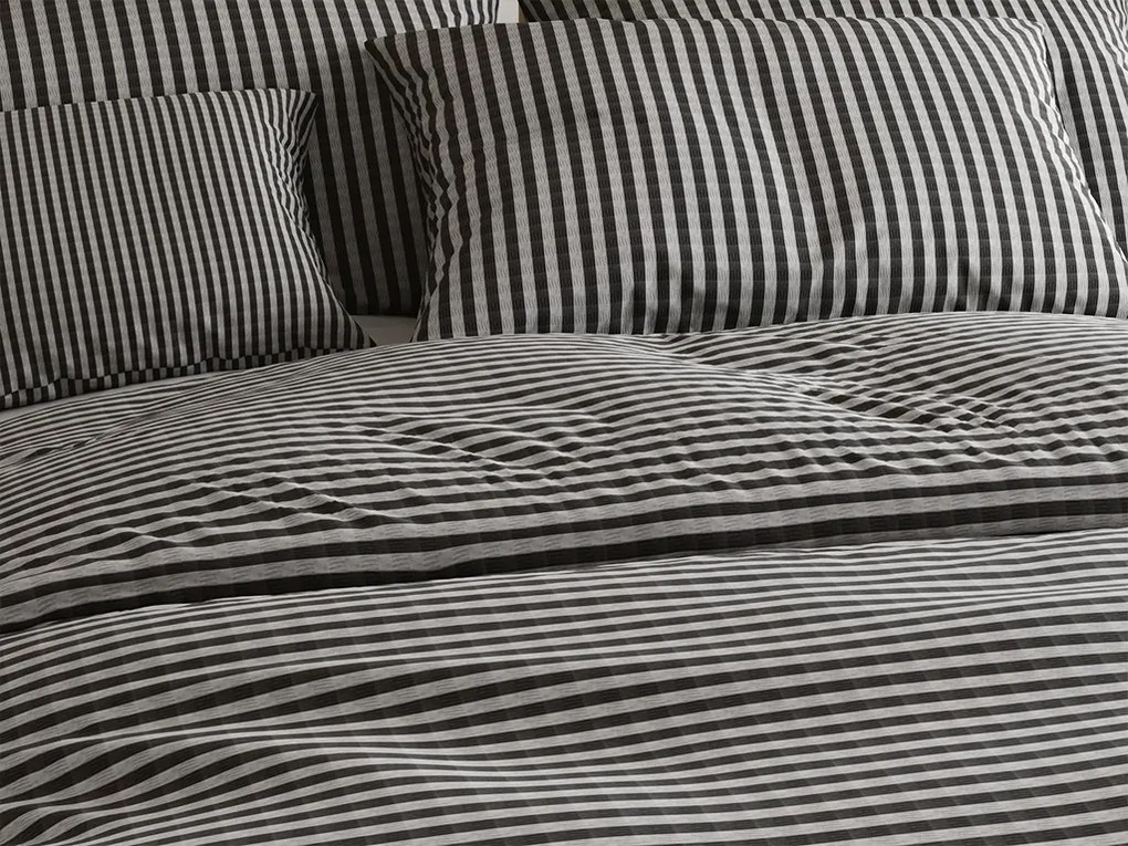 Krepp ágynemű ARLENA BLEND fekete szállodai zsebbel Ágyneműhuzat mérete: 70 x 90 cm | 140 x 200 cm