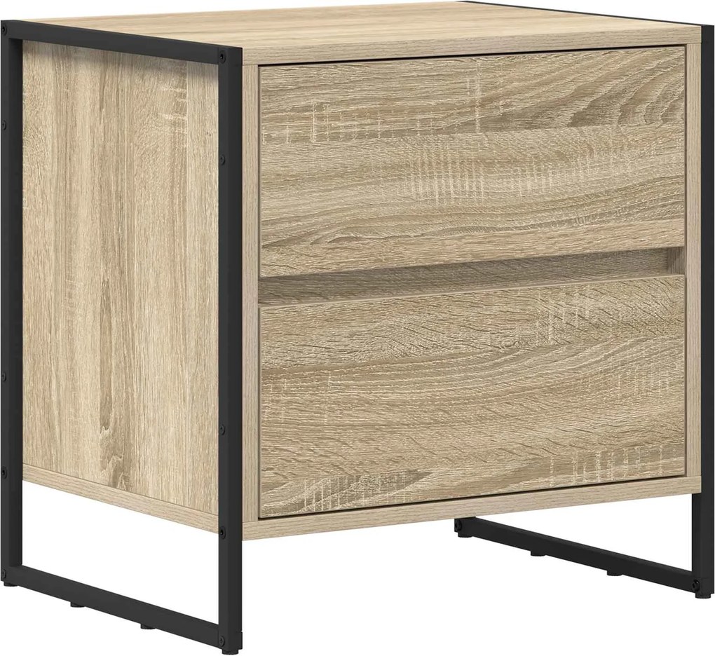 vidaXL Éjjeli asztal fiókkal Sonoma 50 x 39.5 x 50 cm Faanyag