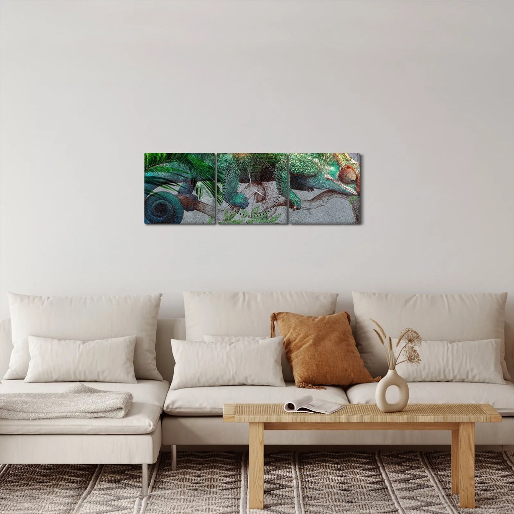 Kép - kaméleon (órával) (90x30 cm)
