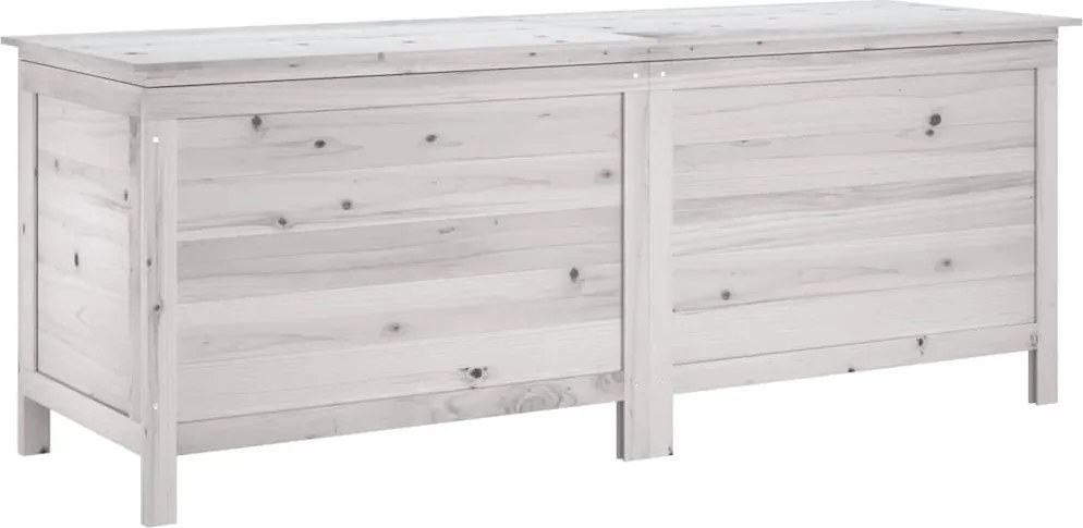 vidaXL fehér tömör fenyőfa kerti tárolóláda 150x50x56,5 cm