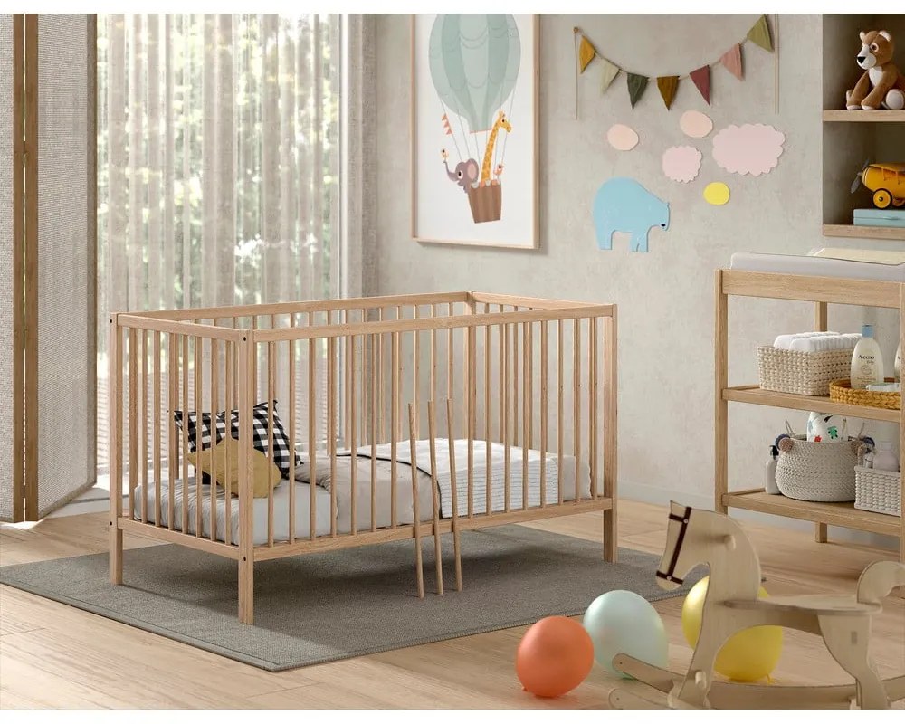 Natúr színű borovi fenyő babaágy 70x140 cm DINO – Vipack