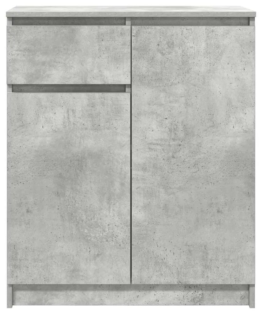 betonszürke szerelt fa tálalószekrény fiókos 71x35x84 cm