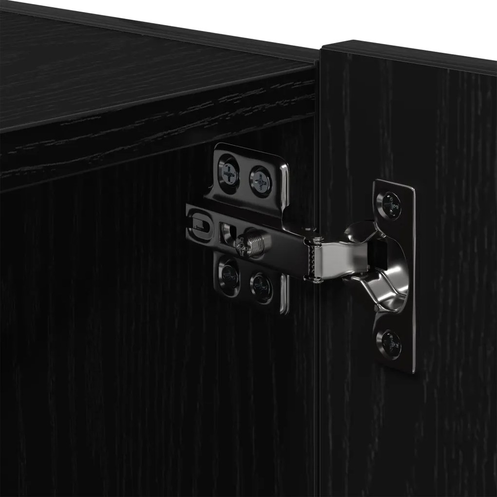 vidaXL TV Fali Szekrény 2 pcs Fekete tölgy 80 x 35 x 31 cm Faanyag