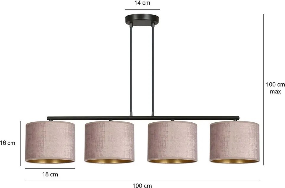 Emibig modern függeszték hilde fekete rózsaszín emi1053/4