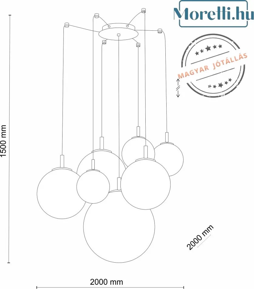 TK LIGHTING 4608 CADIX Többágú Függesztett Lámpa G9 IP20