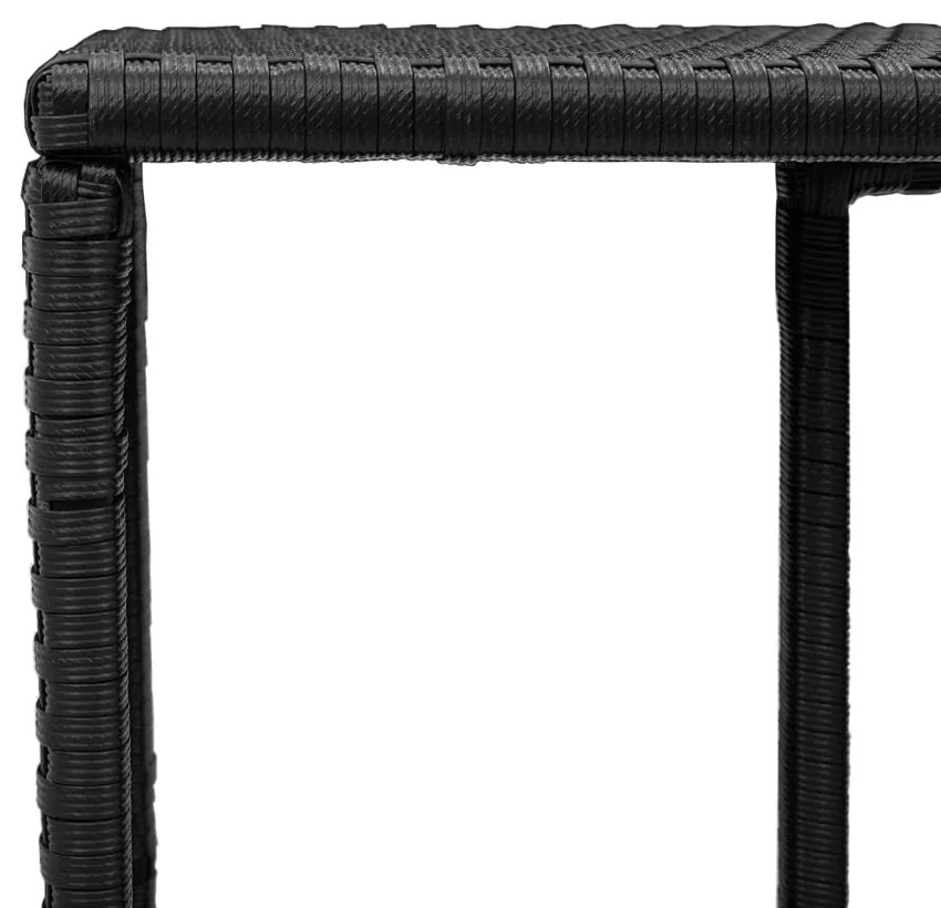 2 db fekete polyrattan tárolópolc