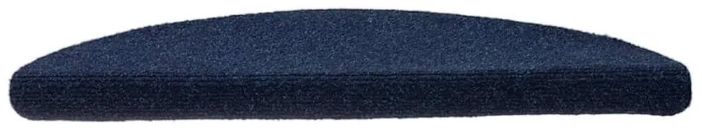 öntapadós lépcsőszőnyegek 30 db, 56 x 17 x 3 cm, sötétkék, félkör alakú