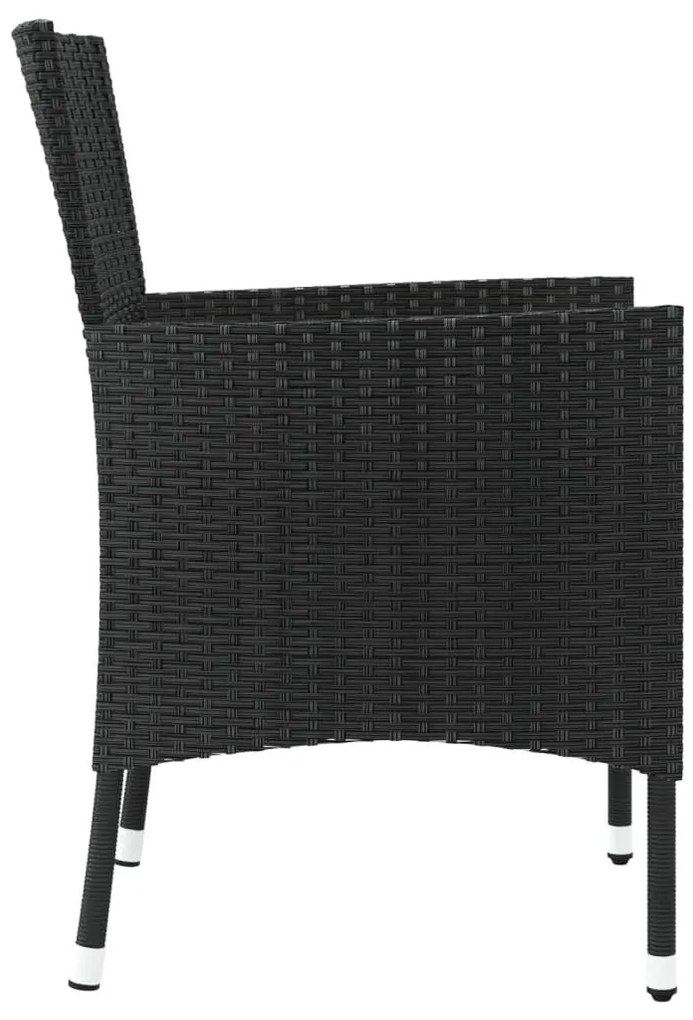 4 db fekete polyrattan kerti szék párnákkal (csak Egyesült Királyság/Írország/FI/NO)