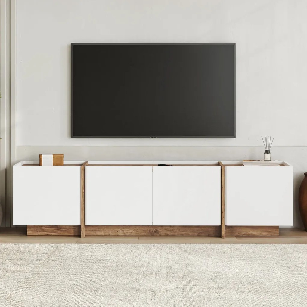 Lowen - fehér/atlanti fenyő TV-állvány