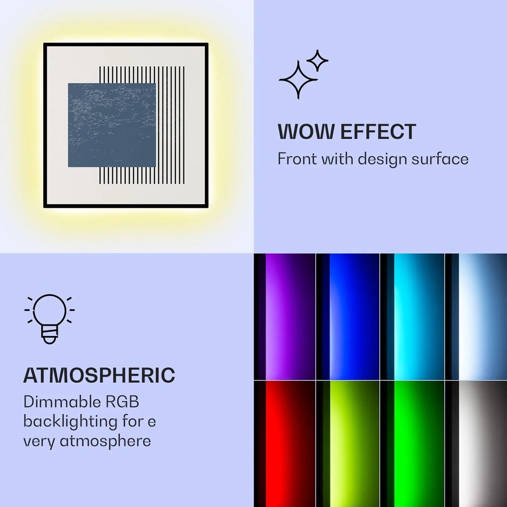 Klarstein Mojave 500 smart, infravörös hősugárzó 2 az 1-ben, konvektor, 60 x 60 cm, 500 W, RGB világítás