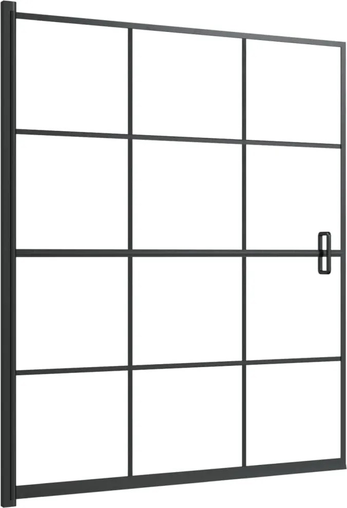 vidaXL fekete ESG zuhanykabin 116 x 140 cm