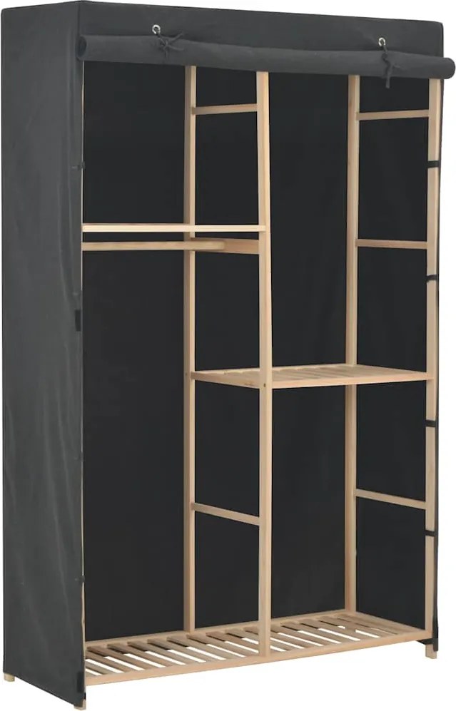 vidaXL 3-szintes szürke szövet ruhásszekrény 110 x 40 x 170 cm