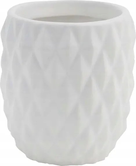 Kerámia fürdőszobai bögre dombornyomással Jotta fehér 4,5x10 cm