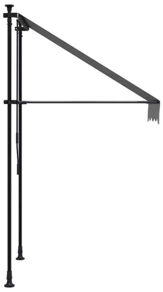 antracit szövet és acél feltekerhető napellenző 100 x 150 cm