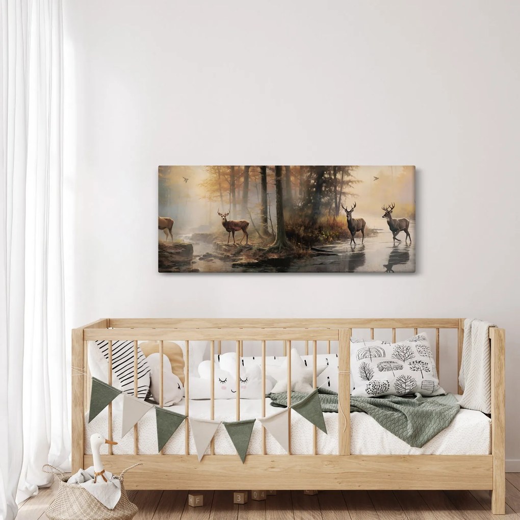 Kép - Vintage vadvilág festmény (120x50 cm)