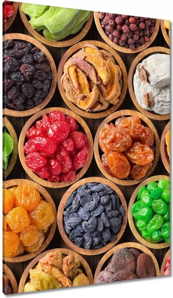 Vászonkép 80x120 Aszalt gyümölcsök tálakban