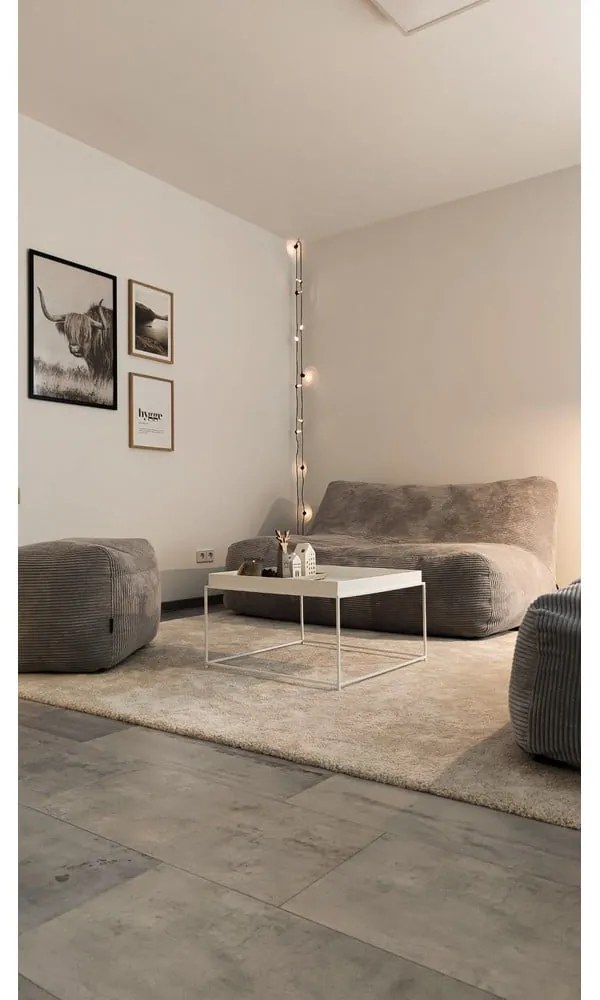 Krémszínű buklé babzsákfotel Sofa Tube 160 – SLOWDOWN