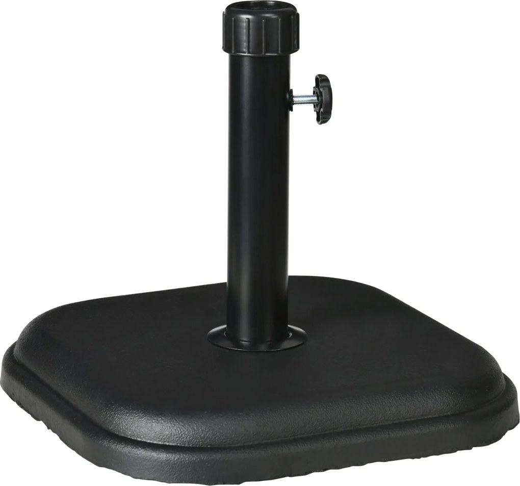 Outsunny 11 kg-os Kerti Napernyő Talapzat Betonnal, Ø32-38 mm Vastagságú Rúdhoz, Teraszra, Kültéri Használatra, 36x36x31 cm, Fekete | Aosom