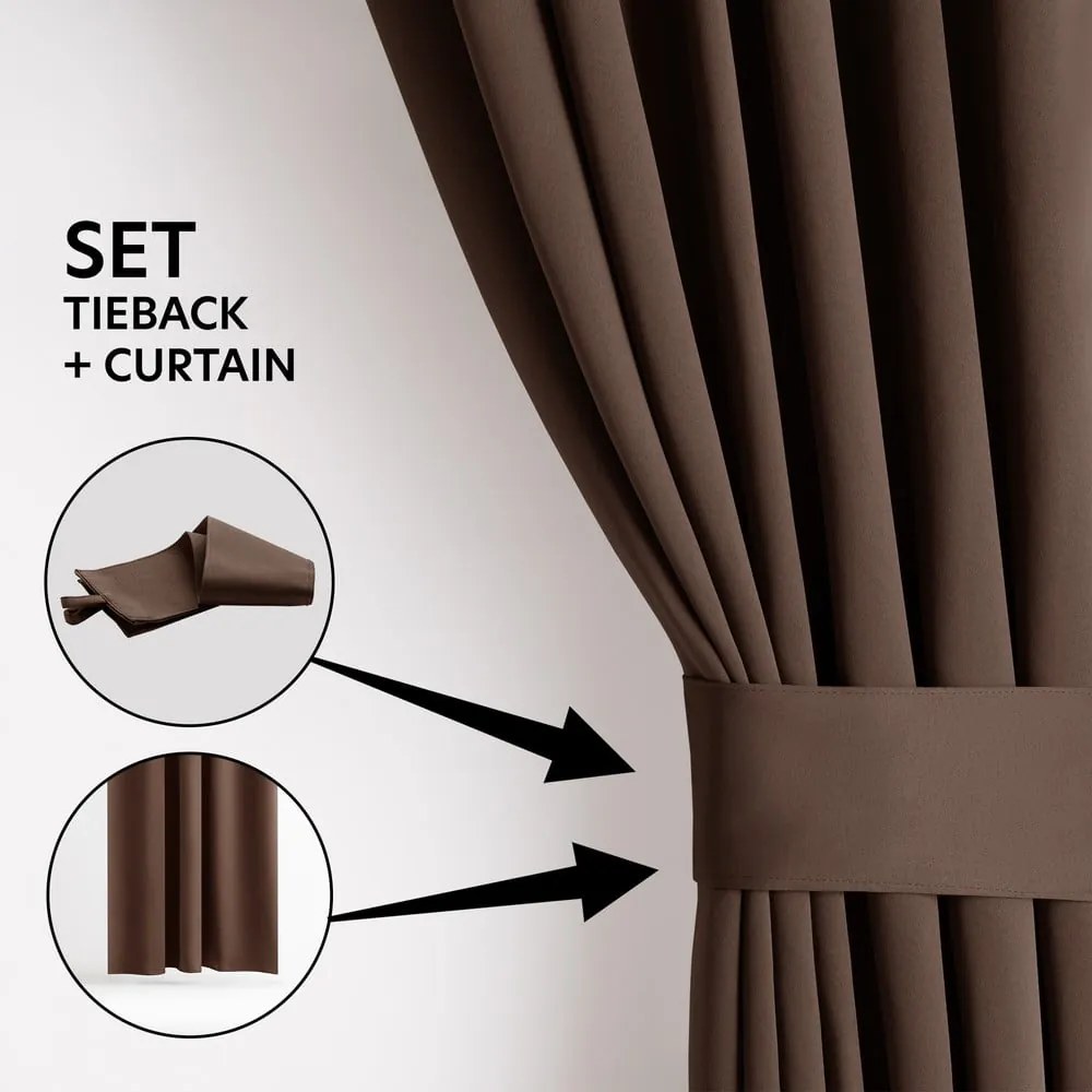 Barna sötétítő termo függöny 140x245 cm Pleat – Restilo