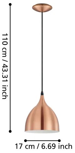 Eglo 93836 - Csillár CORETTO 1xE27/60W/230V