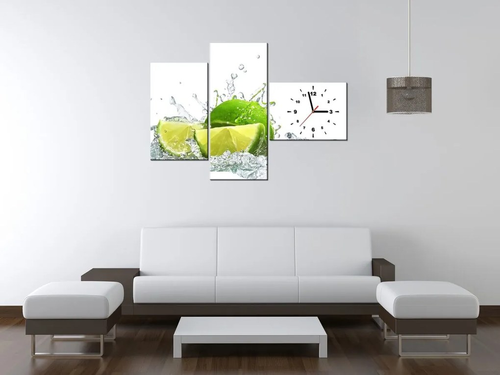Gario Órás falikép Zöld lime - 3 részes Méret: 90 x 70 cm