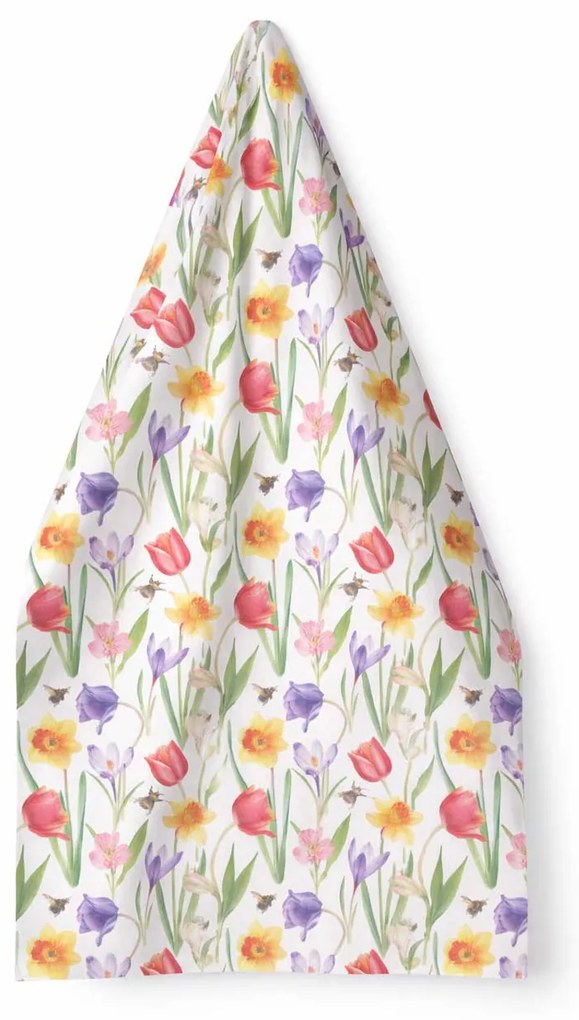 Virágos konyharuha 50x70 cm 100% pamut tavaszi mező mintával