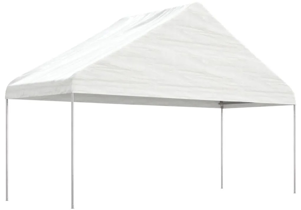 fehér polietilén pavilon tetővel 15,61 x 5,88 x 3,75 m