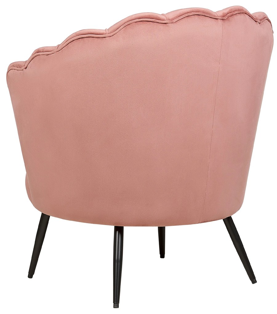 Rózsaszín bársonyfotel LOVIKKA Beliani