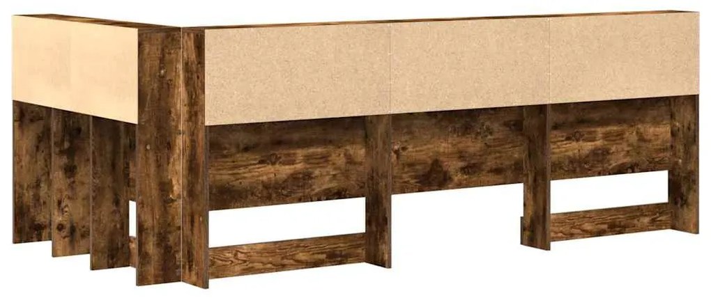 Tároló fejtámla polcokkal tárolóval Füstölt tölgy 80 cm Faanyag