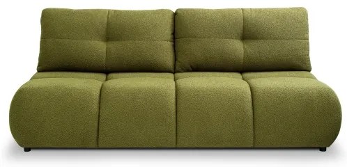 NUORO zöld, kihúzható háromszemélyes kanapé tárolórésszel