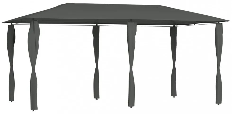 antracit pavilon oszlop takarókkal 2,98 x 5,3 x 2,59 m 160 g/m²
