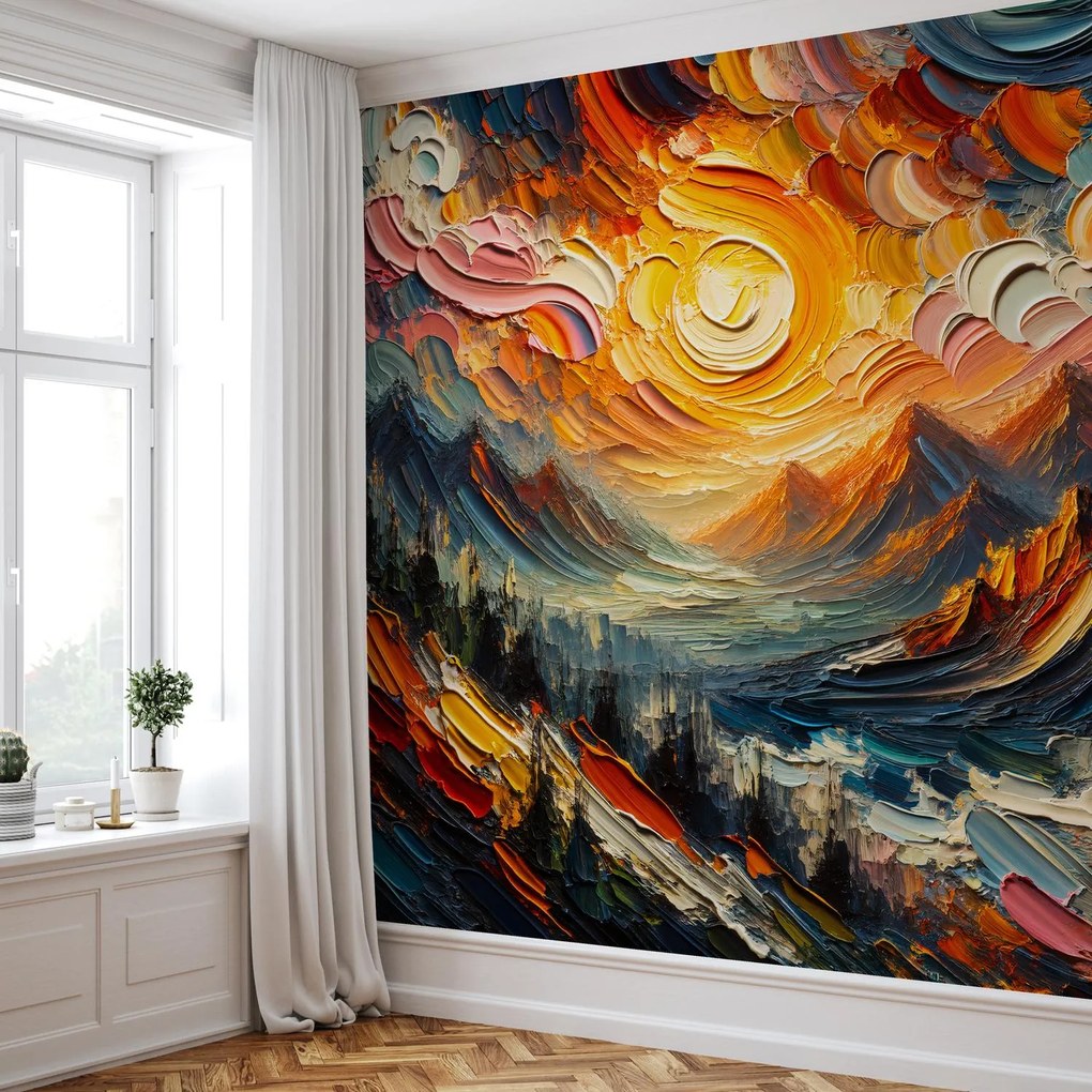 Fotótapéta - Napfényben fürdő hegyek (147x102 cm)