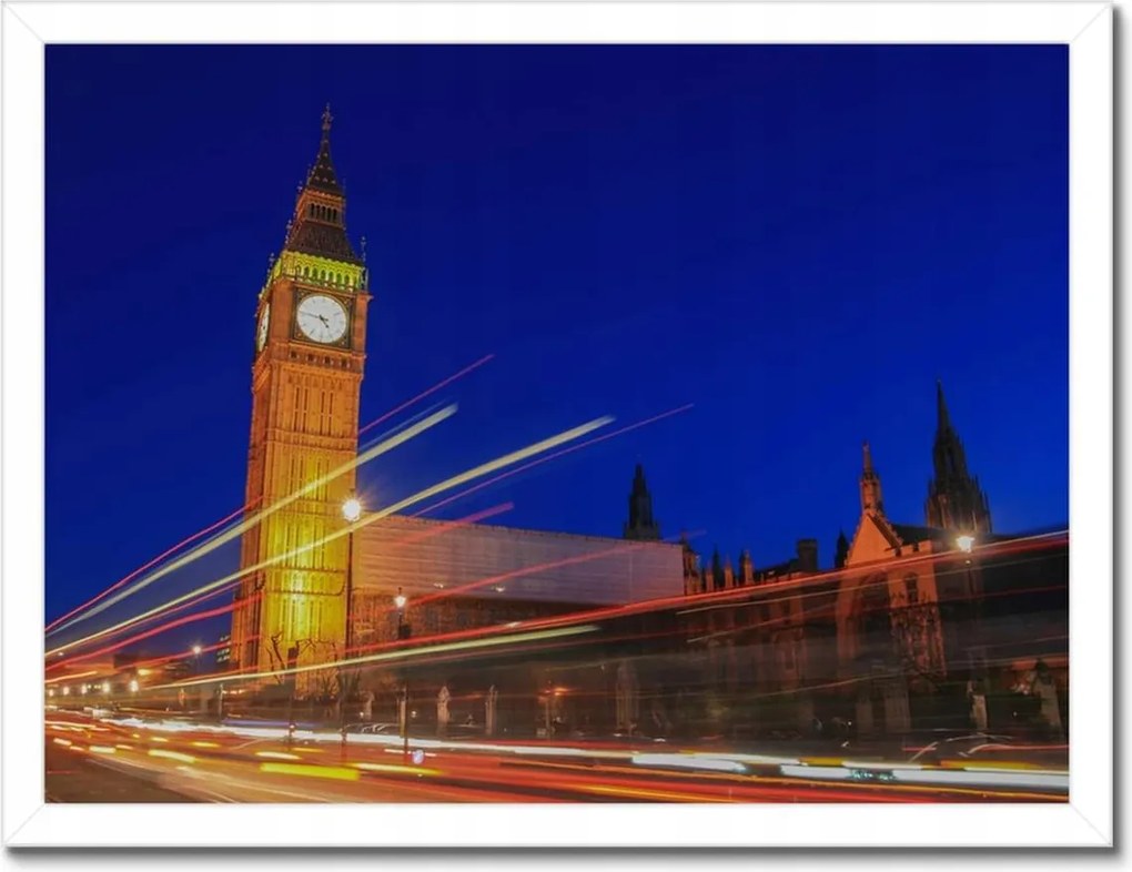 Poszterek keretben 40x30 Éjszaka megvilágítva Big Ben