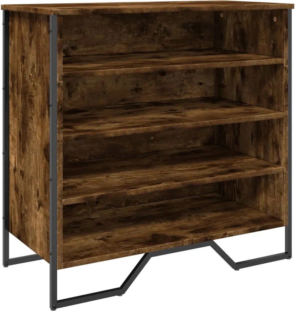 vidaXL füstös tölgy színű szerelt fa cipőszekrény 80 x 38 x 78 cm