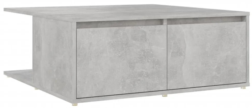 betonszürke szerelt fa dohányzóasztal 80 x 80 x 31 cm