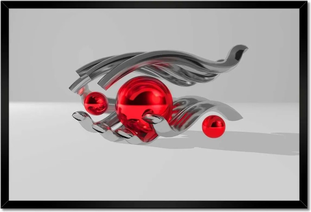 Poszterek keretben 60x40 Piros gömbök a kézben