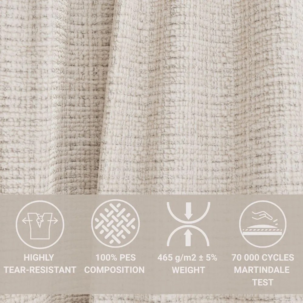 Krémszínű zsenília sarokkanapé (bal oldali-L alakú) Kirou – Maison de Rêve