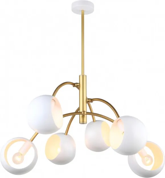 ITALUX MDM-3691-6-GD-W MELVO Glamour Csillár Fehér, Arany E14 IP20