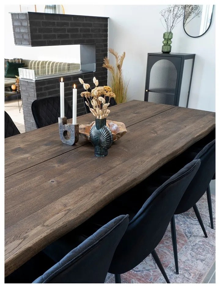 Fekete fém tálalószekrény 50x110 cm Adelaide – House Nordic