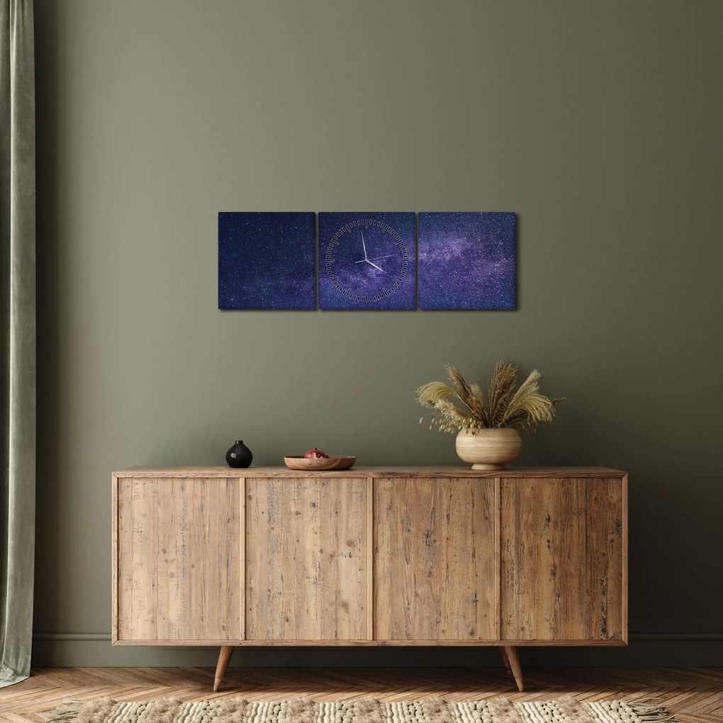 Galaxis kép (órával) (90x30 cm)
