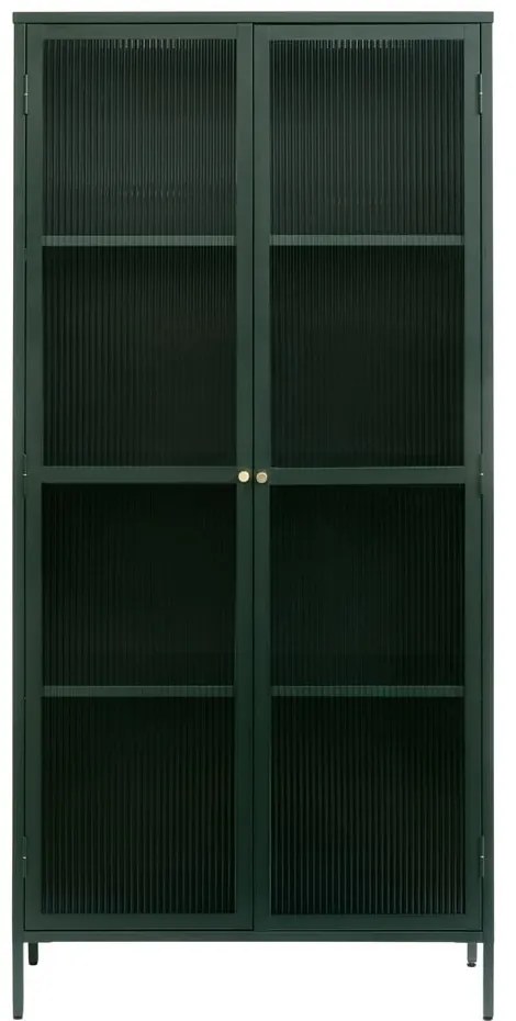 Sötétzöld fém tálalószekrény 90x190 cm Bronco – Unique Furniture