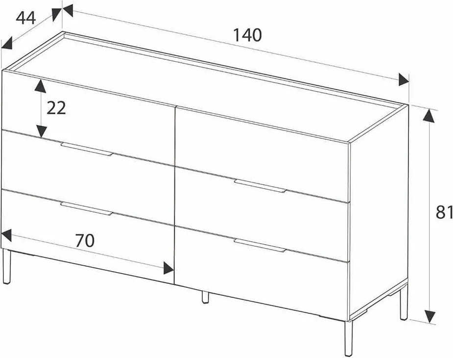 Komód, 140 cm – Sfn-1760-Oo-1