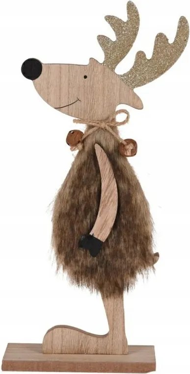 Rénszarvas Karácsonyi Figura, balra néző, Barna