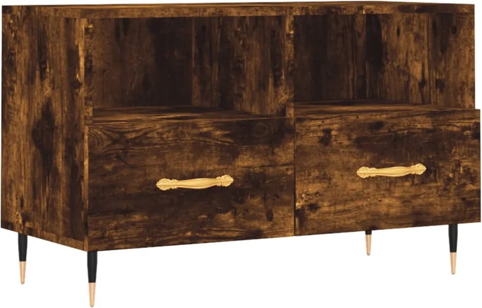 vidaXL füstös tölgy színű szerelt fa TV-szekrény 80 x 36 x 50 cm