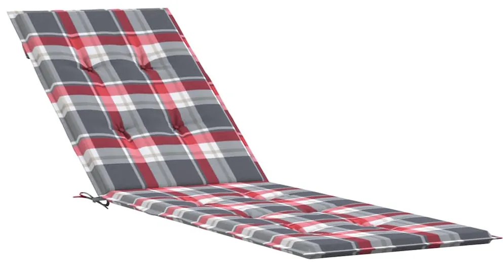 piros kockás nyugágypárna (75+105) x 50 x 4 cm